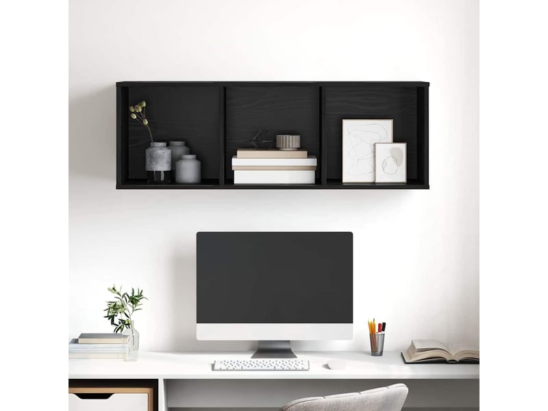  Ensemble meuble tv - banc tv - meuble de rangement 37 x 37 x 107 cm chêne noir  - Conforama E