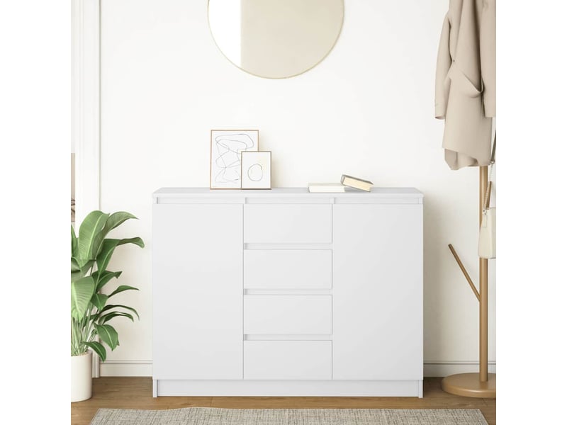  Buffet - bahut - meuble de rangement avec tiroirs blanc 100,5x35x76 cm bois d'ingénierie  - Conforama C