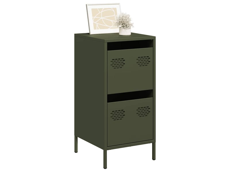  Buffet - bahut - meuble de rangement vert olive 35x39x73,5 cm acier laminé à froid  - Conforama B