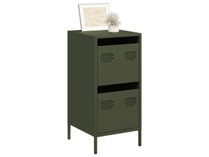 Buffet - bahut - meuble de rangement vert olive 35x39x73,5 cm acier laminé à froid
