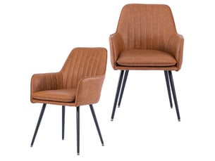 Fauteuil fixe <strong>MAISENTIEL</strong> <strong></strong> Velours marron vendu Par paire