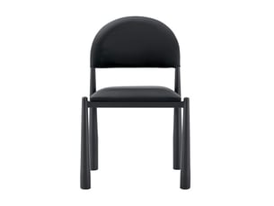 Lot de 2 chaises modernes pour salle à manger, rembourrées, dossier arrondi, cuir pu et pieds métal - 80 cm