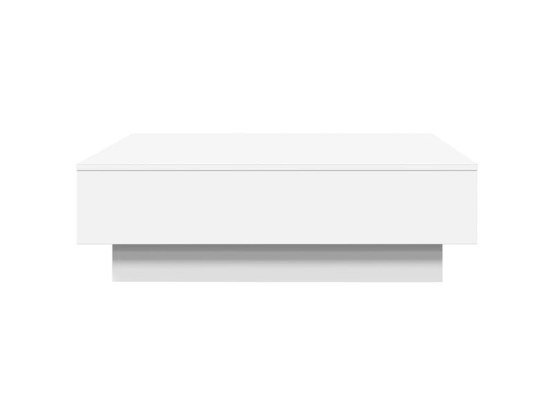  Table basse - table de salon - table à thé blanc 90x90x28 cm aggloméré  - Conforama E