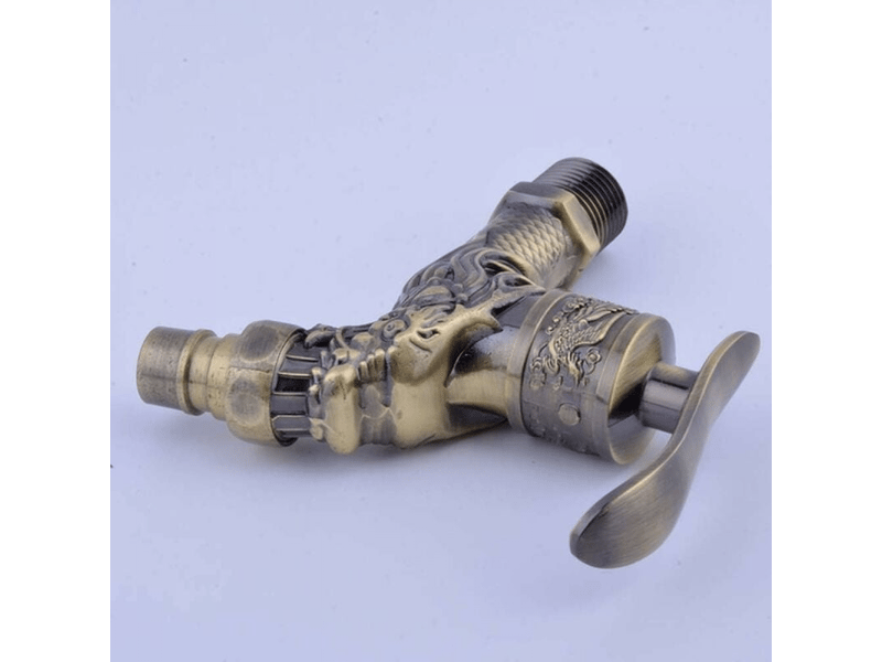  Robinet de machine à laver de piscine à vadrouille froide simple antique, robinet de balcon extérieur à 4 points, robinet rétro en bronze 10*10.8cm  - Conforama D