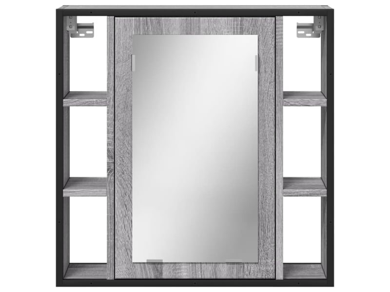  Armoire à miroir de salle de bain sonoma gris bois d’ingénierie shl4385  - Conforama E
