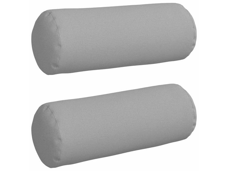  Lot de 2 coussins d'accent, coussins décoratifs, coussins lombaires tissu gris nuage ø 25 x 70 cm cf56698  - Conforama A