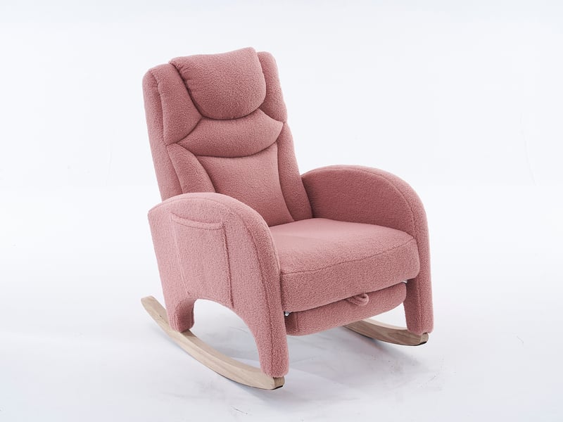  Fauteuil à bascule rembourré avec accoudoirs, tissu teddy, fauteuil d’accent pour salon et chambre DUD2013 - Conforama D