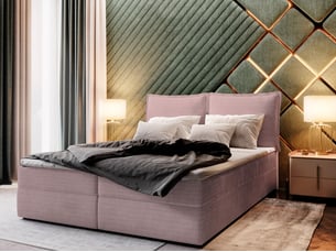 Lit avec rangement 140x200 cm <strong>MASSENO</strong> <strong></strong> coloris rose