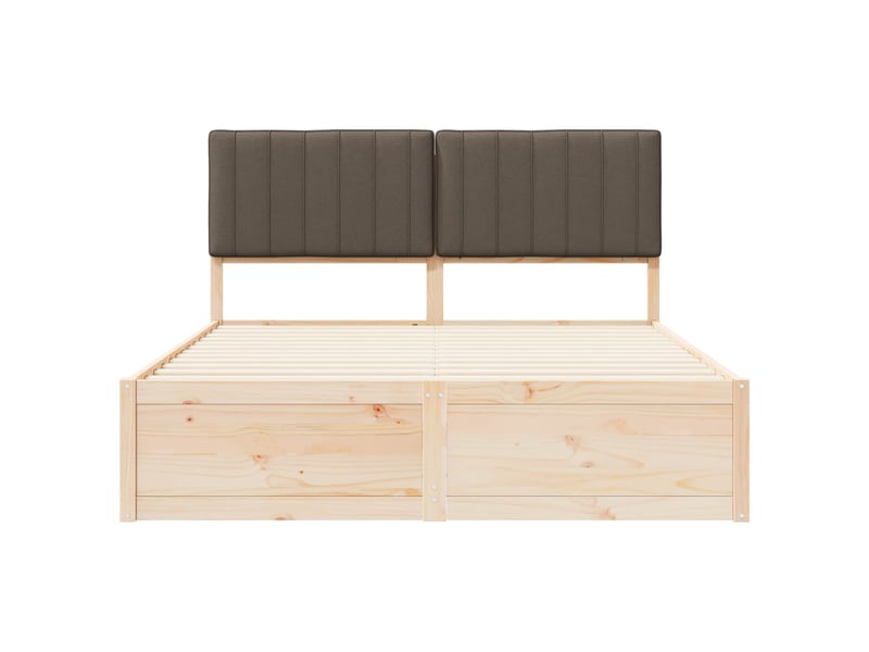  Lit double- lit adulte -  cadre de lit avec tête de lit rembourrée taupe 150 x 200 cm  - Conforama D