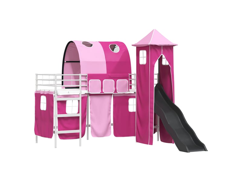  Cadre de lit superposé pour enfants - lit jeune blanc et rose 90 x 190 cm  - Conforama D