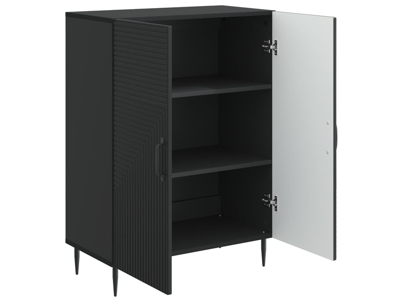 Buffet - bahut - meuble de rangement noir 66 x 34,5 x 89,5 cm bois d'ingénierie - Conforama E