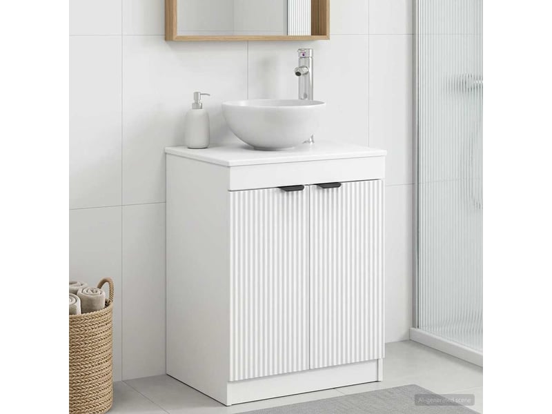  Armoire de salle de bain, meuble de rangement blanc 54x41x70 cm shl4900  - Conforama B