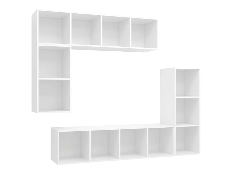  Ensemble de meubles tv 4 pcs blanc bois d'ingénierie shl16693  - Conforama A