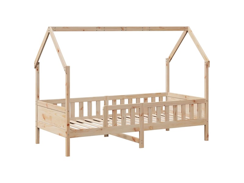  Cadre de lit d'enfants - lit jeune forme de maison sans matelas pin  - Conforama C