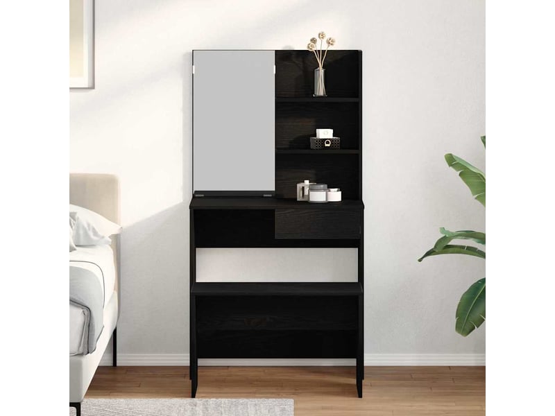  Ensemble de coiffeuse 2 pcs chêne noir 74,5x40x141 cm  - Conforama D