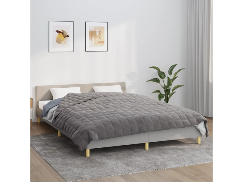  Couverture lestée adulte gris 220x240 cm 15 kg tissu shl88042  - Conforama B