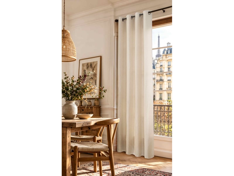 Lot de 2 rideaux à œillets 140 x 240 cm victoria fils teints jacquard - Conforama B