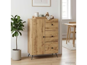 Buffet - bahut - meuble de rangement chêne artisanal 66 x 34,5 x 90 cm bois d'ingénierie