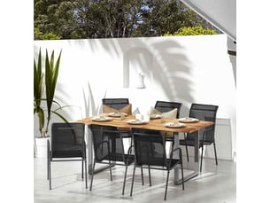 Lot de 6 chaises de jardin acier et textilène noir shl2253