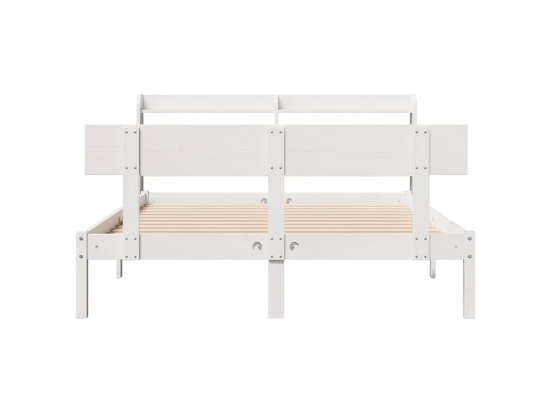  Lit double- lit adulte -  cadre de lit sans matelas blanc 140x190 cm bois de pin massif  - Conforama C