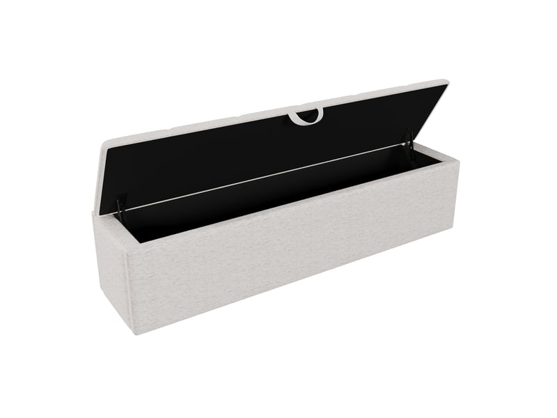 Pouf de salon - tabouret de chevet, tabouret de canapé, mobile, avec compartiment de rangement, 113 x 32 x 36 cm, blanc - Conforama A