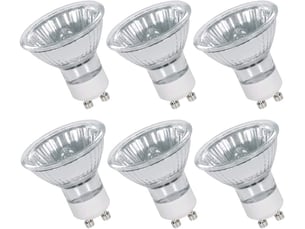 6 ampoules gu10 50w 230v - dimmable blanc chaud