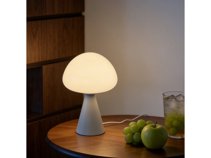  Lampe de table champignon style français – ambiance lumineuse, déco pour bureau et chevet-blanc  - Conforama C