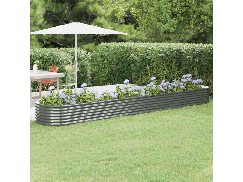  Jardinière - lit surélevé de jardin acier galvanisé 440x80x36 cm gris  - Conforama B