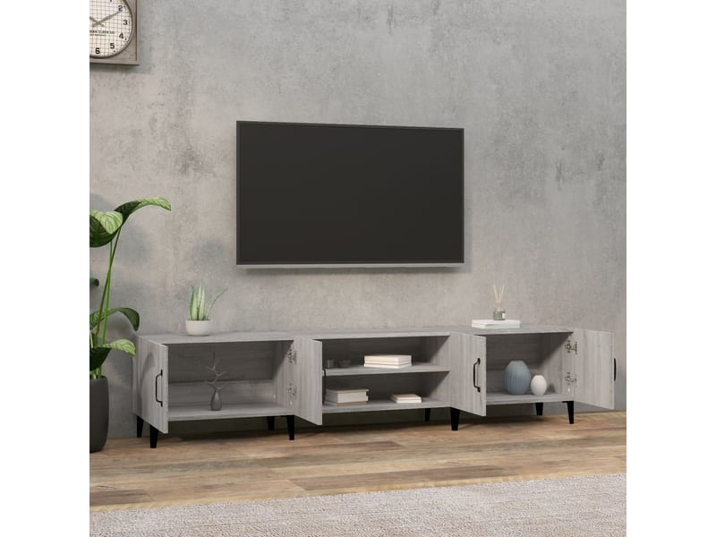  Meuble tv - banc tv - meuble de rangement sonoma gris 180x31,5x40 cm bois d'ingénierie  - Conforama C