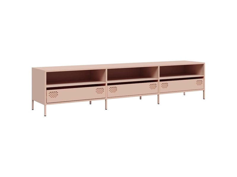  Meuble tv - banc tv - meuble de rangement rose 202x39x43,5 cm acier laminé à froid  - Conforama A