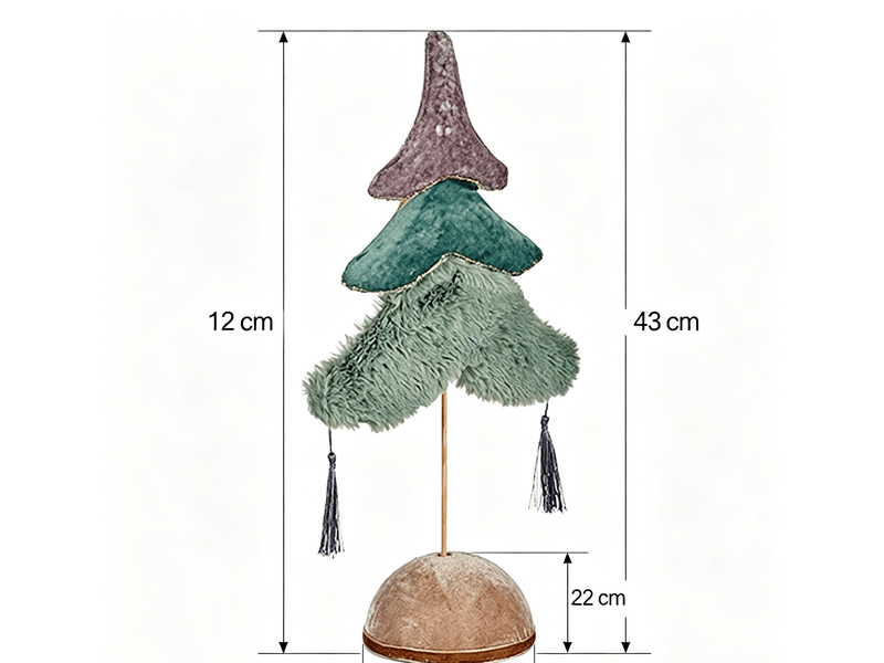  Sapin de noël krist+ bleu turquoise argent polyster bois 12 x 43 x 22 cm S3612542 - Conforama B
