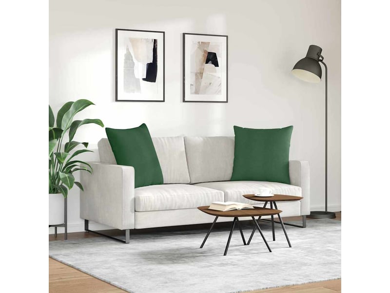  Lot de 2 coussins de canapé, coussins décoratifs vert foncé 80 x 80 cm cf59197  - Conforama D