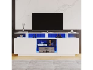 Meuble tv coloris blanc 140 cm <strong></strong> <strong></strong>