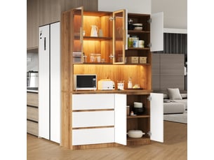 Buffet 6 porte(s) 3 tiroir(s) <strong></strong> <strong></strong> - 120.5 cm coloris blanc