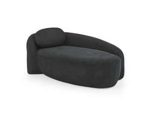 Canapé une place en tissu peluche noir au design arrondi, canapé moelleux avec coussin, pour salon, chambre ou bureau