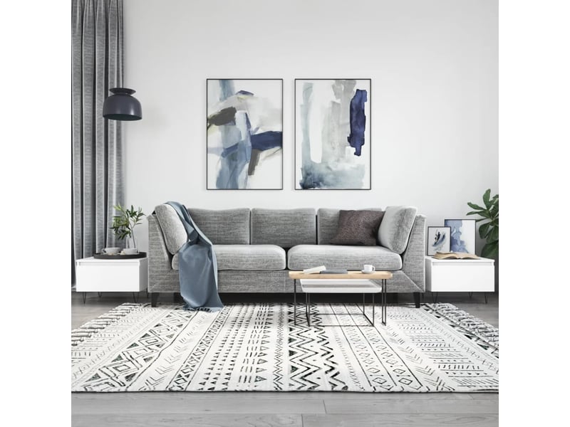  Tables basses 2 pcs | table de salon blanc 50x46x35 cm bois d'ingénierie  - Conforama B