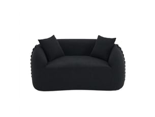 Canapé 2 places courbé duboisdesign série baseball tissu chenille noir  155×67×90 cm