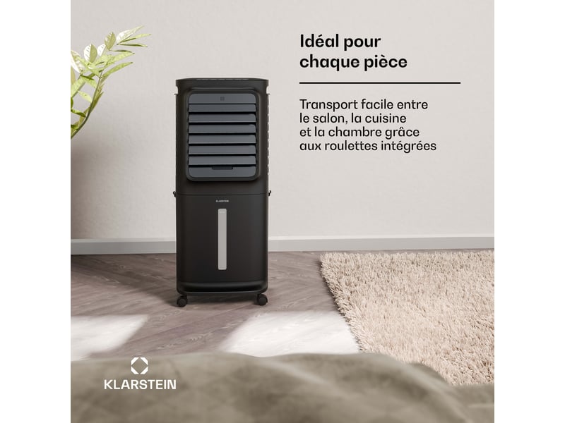  Klarstein breezcube rafraîchiseur d'air connecté à eau 340 m³h 30 m² 3 modes 50 w noir  - Conforama C
