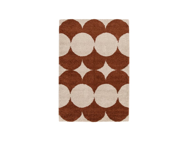  Tapis intérieur motif ronds crème et terracotta 120 x 170cm - stella  - Conforama A
