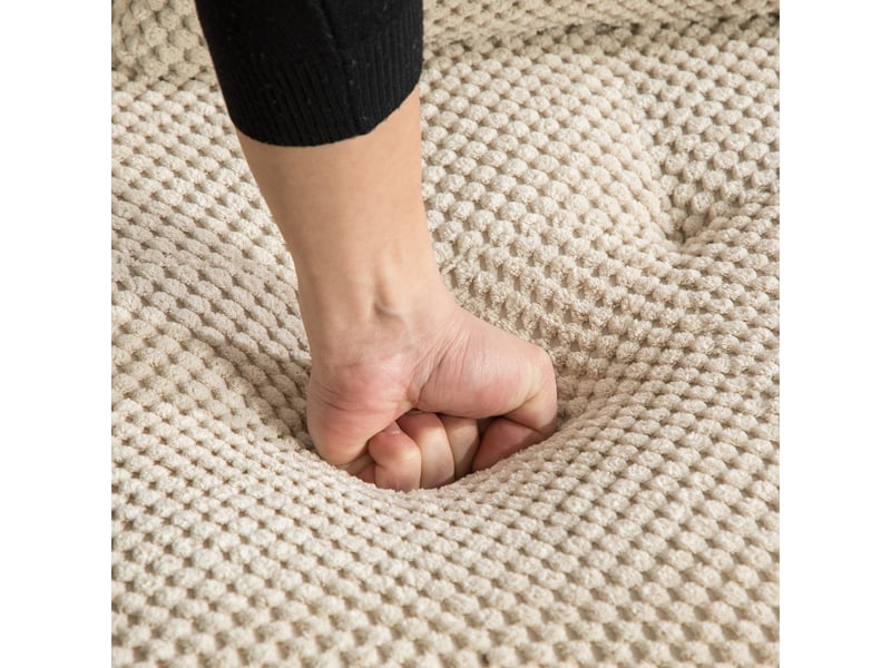  Canapé droit modulaire en tissu chenille light khaki avec mousse à haute élasticité 30d facile à déplacer et antidérapant  - Conforama E