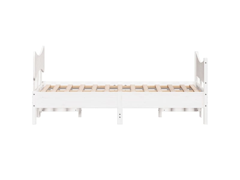  Lit double- lit adulte -  cadre de lit sans matelas blanc 135x190 cm bois de pin massif  - Conforama D