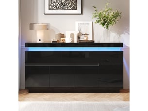 Buffet 4 porte(s)  2 tiroir(s) OSUPNESSEE  - 140 cm coloris noir 