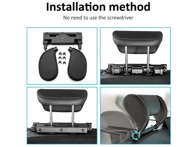  Appui-tête de voiture pour enfants, oreiller de cou de siège de voiture réglable des deux côtés support de siège de voiture pour adultes et enfants  - Conforama B