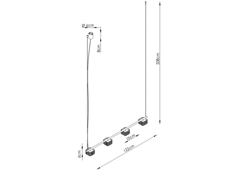 Lustre riff 4 azur gx53 aluminium moderne 208x122x10cm SL.3111 - Conforama E