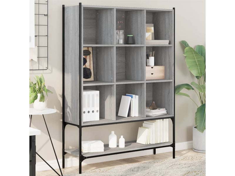  Bibliothèque, meuble de rangement salon sonoma gris 102x30x141,5 cm bois d'ingénierie  - Conforama B