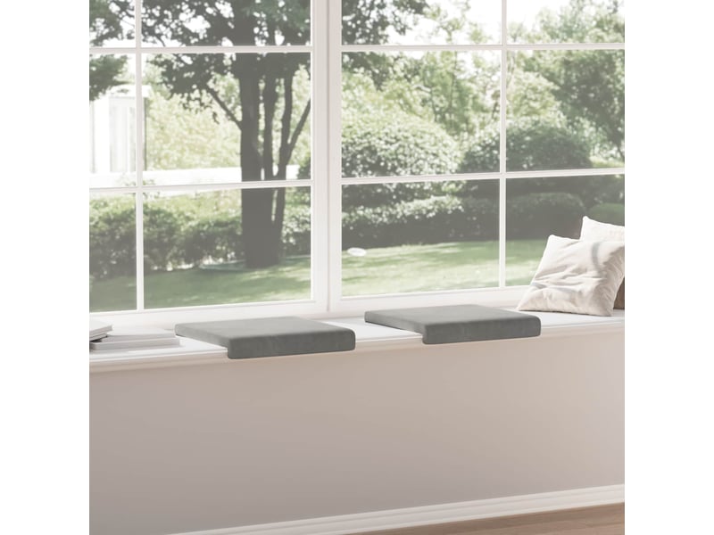  Lot de 2 coussins de banc, coussins d'assise, coussins pour chaisecanapé velours gris clair profondeur 35 cm cf52539  - Conforama D