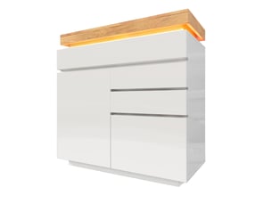 Buffet 2 porte(s) 3 tiroir(s) Fay Lum - 110 cm coloris blanc