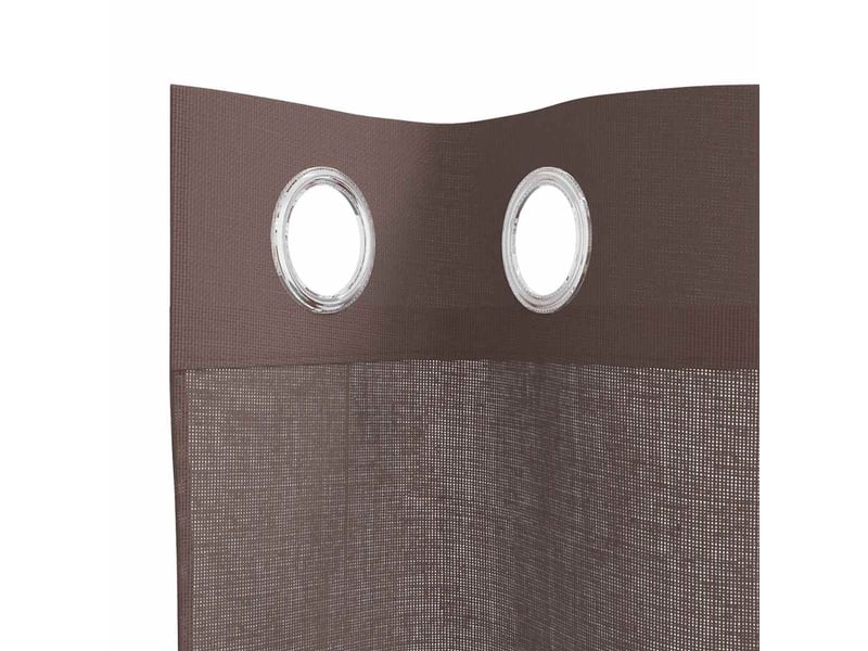 Lot de 2 rideaux en voile, voilages avec œillets marron 140x260 cm cf44378 - Conforama E