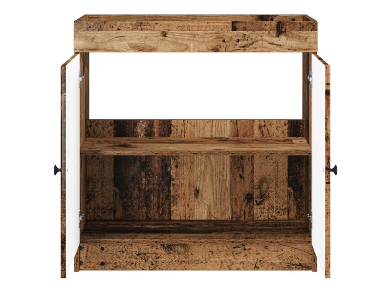  Armoire sous évier de salle de bain, meuble de rangement bois ancien shl512  - Conforama D