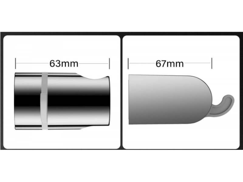  Support de pommeau de douche avec matériel de fixation, support de douche avec vis, chromé, compatible avec la plupart des tuyaux de douche  - Conforama B